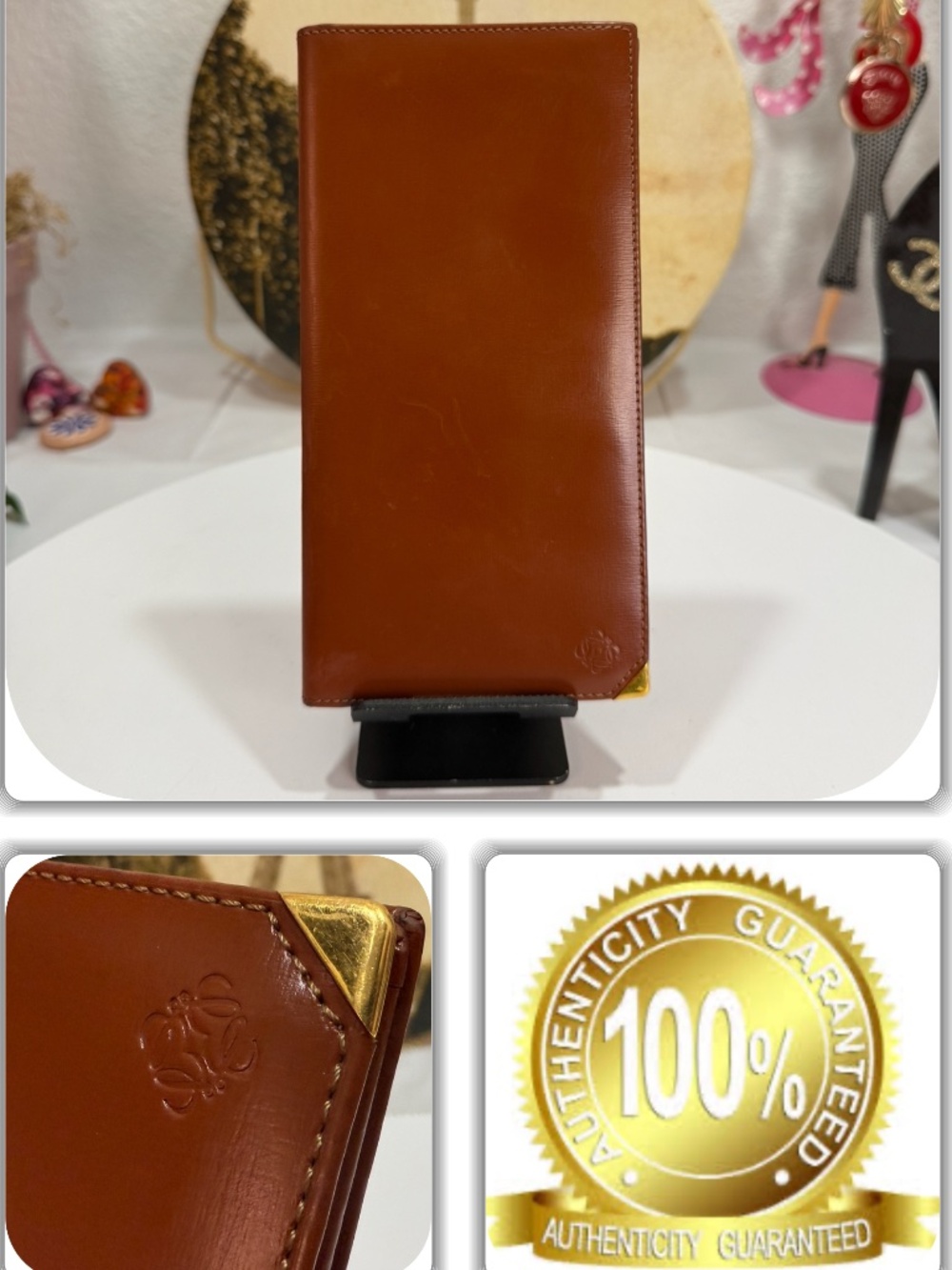 COUTURE LOEWE BROWN C.C. & CHECK BOOK BROWN WALLET!